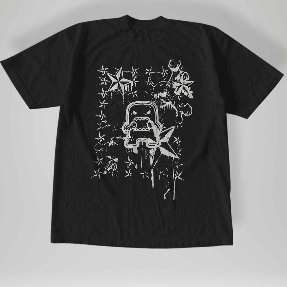 Domo Kun Affliction Grunge Scene Emo Tapout Y2K Skull Graphic T-Shirt